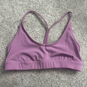 ALO Yoga Mauve Ribbed Sports Bra